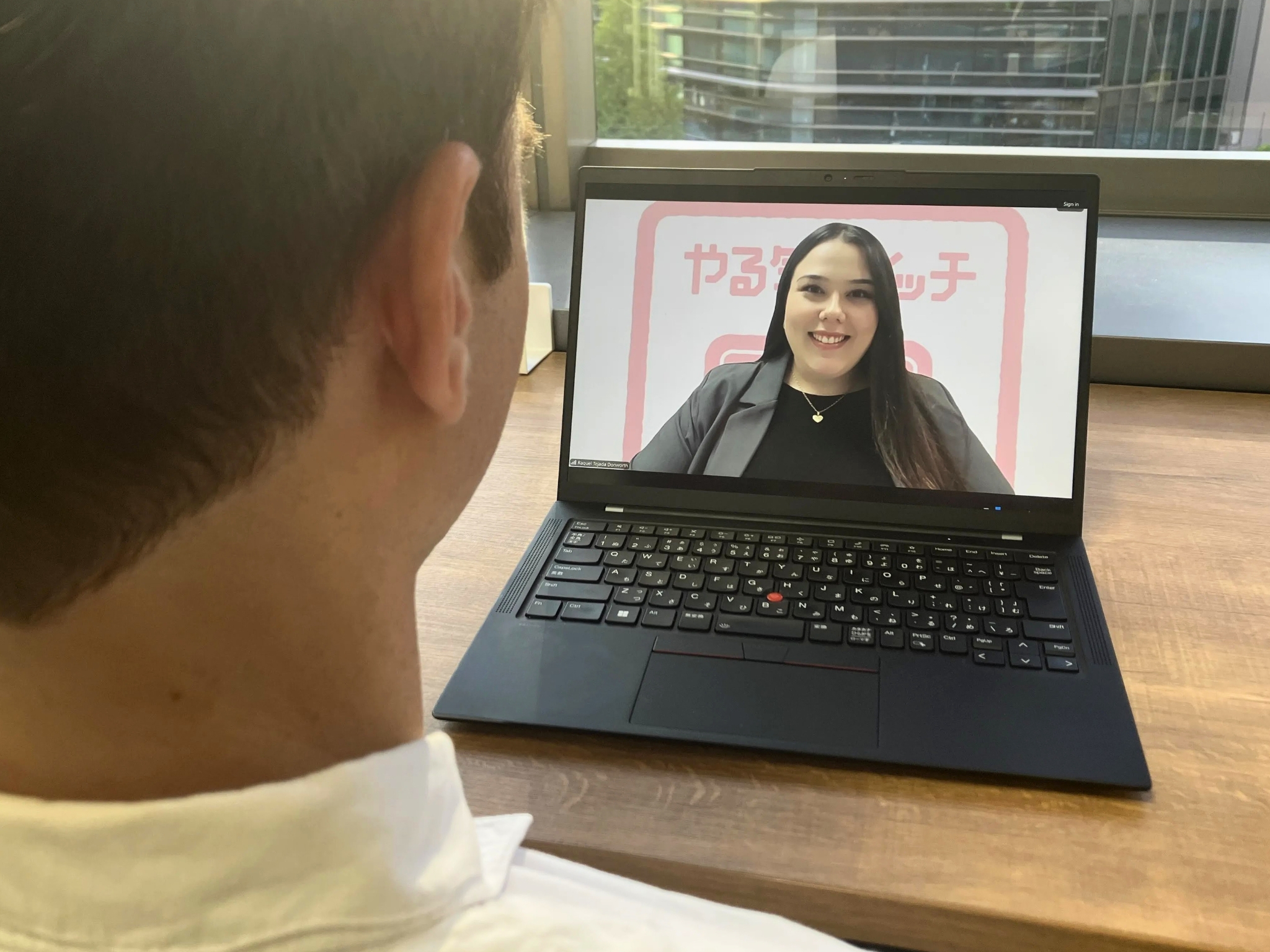 Online interview with recruiter Raquel